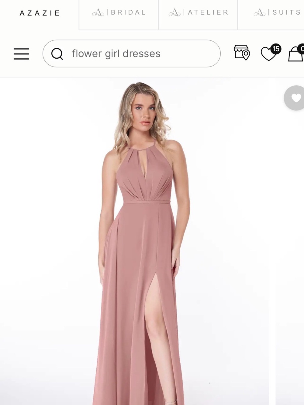 Azazie Dusty Rose Bridesmaid Dress